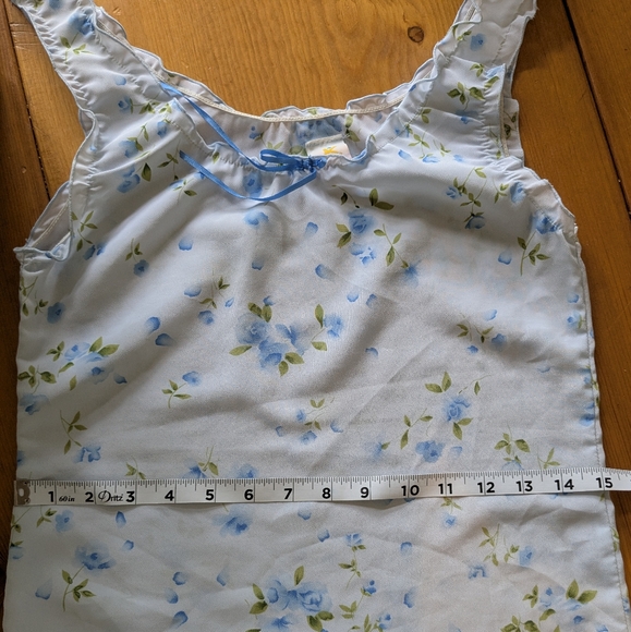 Blue Ruffled Tie Front Tank Top - Picture 4 of 6
